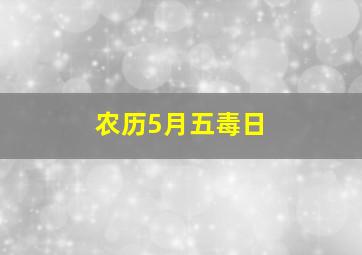 农历5月五毒日