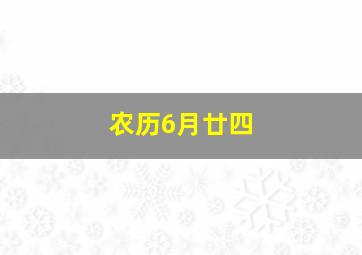 农历6月廿四