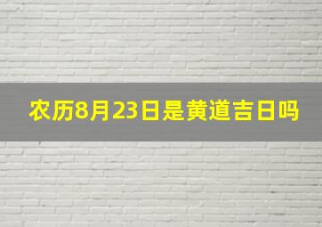 农历8月23日是黄道吉日吗