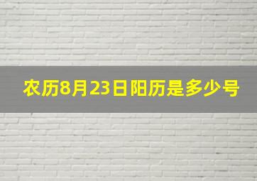 农历8月23日阳历是多少号