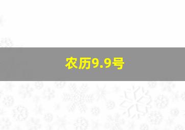 农历9.9号