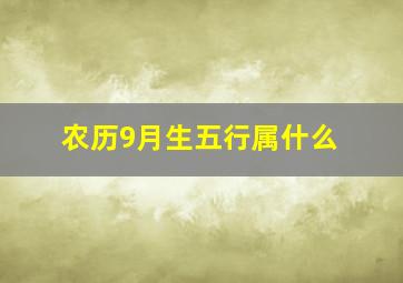 农历9月生五行属什么