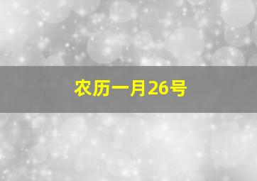 农历一月26号