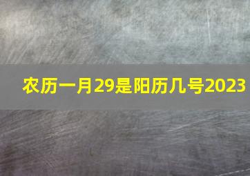 农历一月29是阳历几号2023