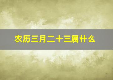 农历三月二十三属什么