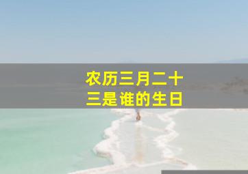 农历三月二十三是谁的生日