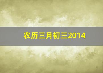 农历三月初三2014