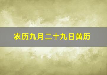 农历九月二十九日黄历