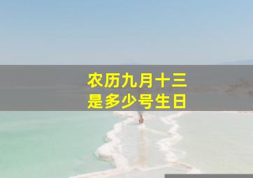 农历九月十三是多少号生日