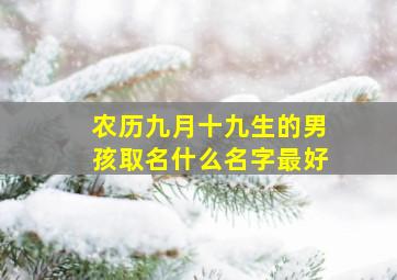 农历九月十九生的男孩取名什么名字最好