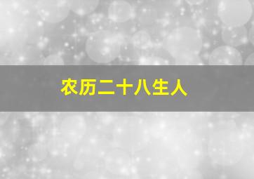 农历二十八生人