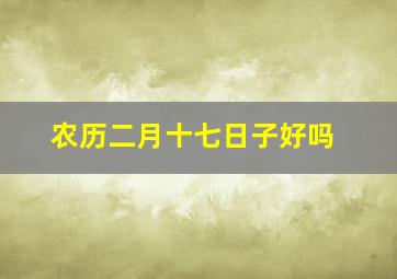 农历二月十七日子好吗