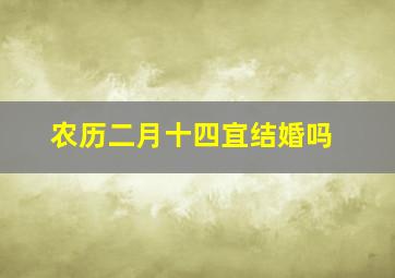 农历二月十四宜结婚吗