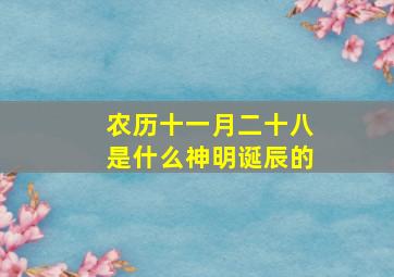 农历十一月二十八是什么神明诞辰的