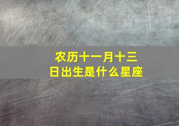 农历十一月十三日出生是什么星座