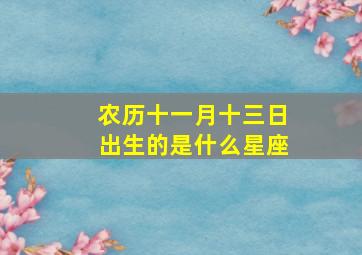 农历十一月十三日出生的是什么星座