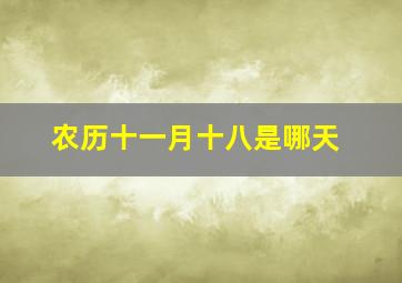 农历十一月十八是哪天