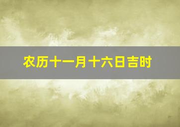 农历十一月十六日吉时