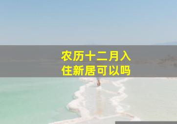 农历十二月入住新居可以吗