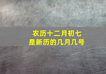 农历十二月初七是新历的几月几号