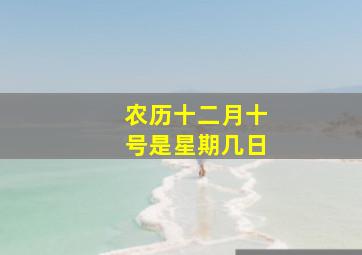 农历十二月十号是星期几日