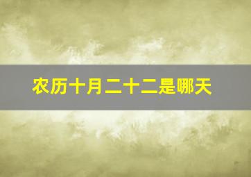 农历十月二十二是哪天