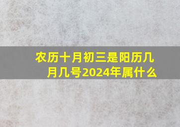 农历十月初三是阳历几月几号2024年属什么