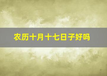 农历十月十七日子好吗