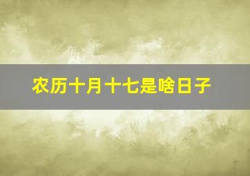 农历十月十七是啥日子