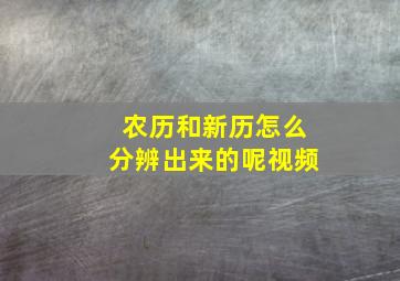 农历和新历怎么分辨出来的呢视频