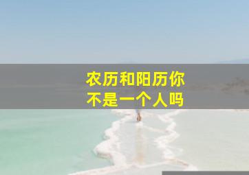 农历和阳历你不是一个人吗