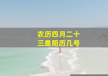 农历四月二十三是阳历几号