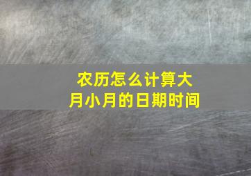 农历怎么计算大月小月的日期时间