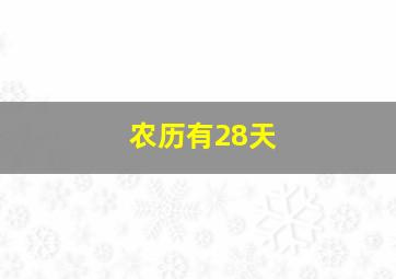 农历有28天