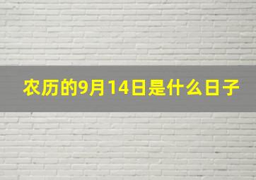 农历的9月14日是什么日子