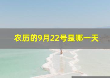 农历的9月22号是哪一天