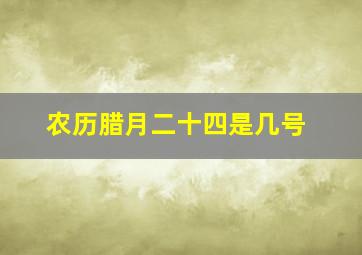 农历腊月二十四是几号