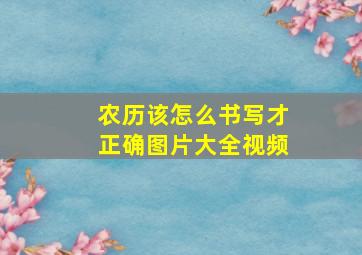 农历该怎么书写才正确图片大全视频