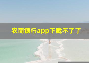 农商银行app下载不了了