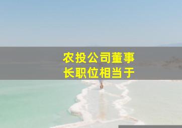 农投公司董事长职位相当于