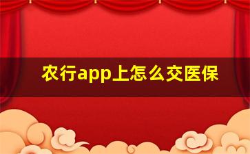 农行app上怎么交医保