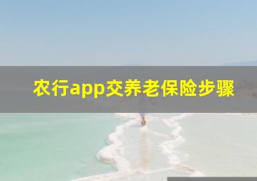 农行app交养老保险步骤