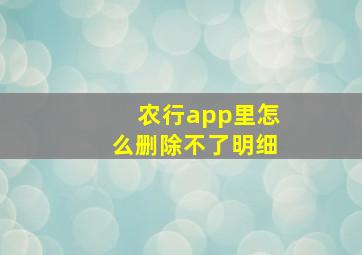 农行app里怎么删除不了明细