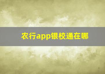 农行app银校通在哪