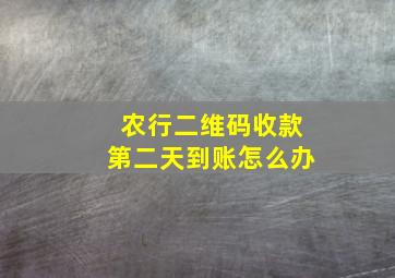 农行二维码收款第二天到账怎么办