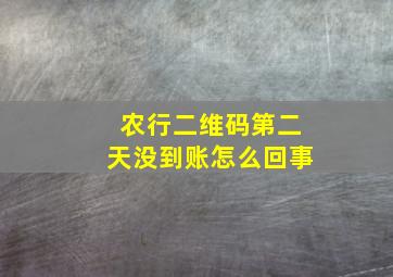 农行二维码第二天没到账怎么回事