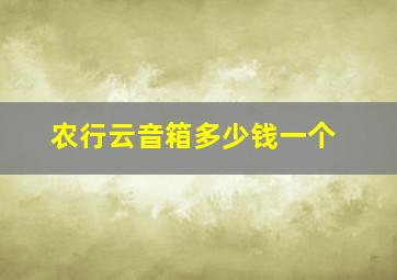 农行云音箱多少钱一个