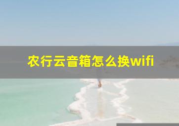 农行云音箱怎么换wifi