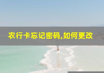 农行卡忘记密码,如何更改