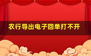 农行导出电子回单打不开